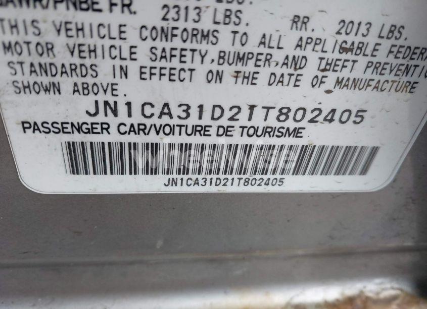 Photo 9 of 2001 Nissan Maxima SE (VIN JN1CA31D21T802405)