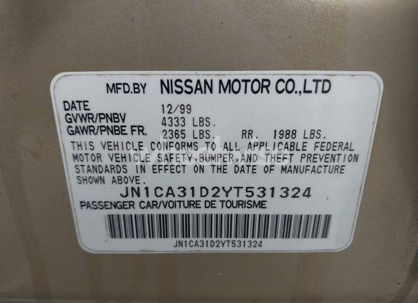 Photo 9 of 2000 Nissan Maxima GLE/GXE/SE (VIN JN1CA31D2YT531324)