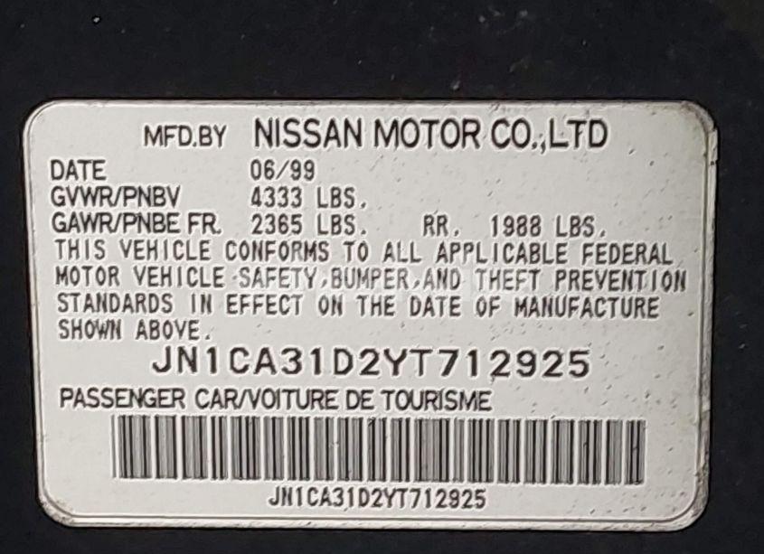 Photo 9 of 2000 Nissan Maxima GLE/GXE/SE (VIN JN1CA31D2YT712925)