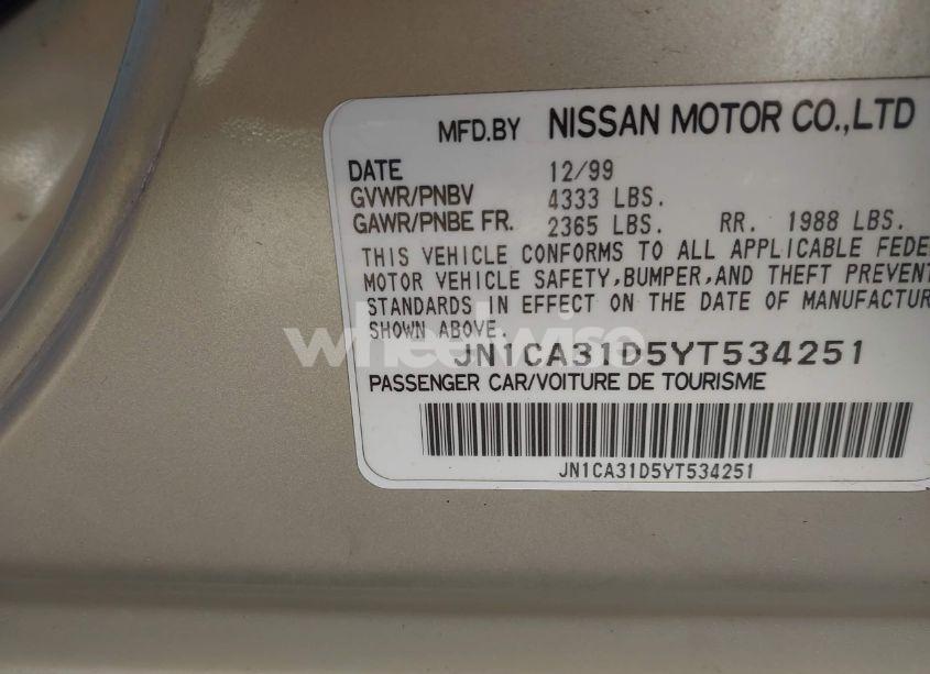 Photo 9 of 2000 Nissan Maxima GLE/GXE/SE (VIN JN1CA31D5YT534251)