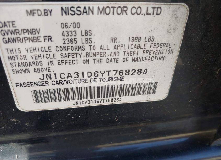 Photo 9 of 2000 Nissan Maxima GLE/GXE/SE (VIN JN1CA31D6YT768284)
