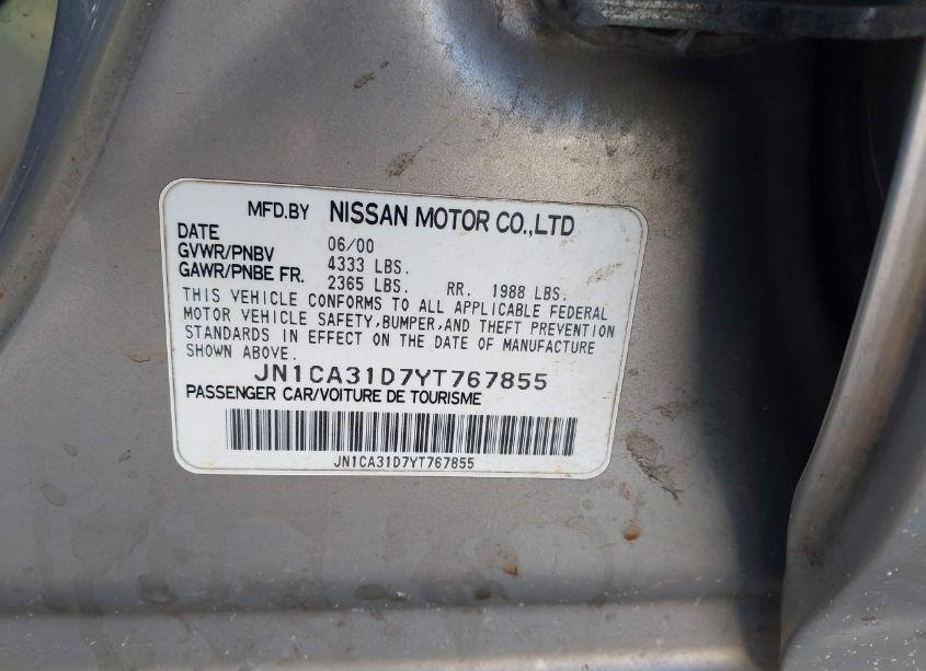 Photo 9 of 2000 Nissan Maxima GLE/GXE/SE (VIN JN1CA31D7YT767855)