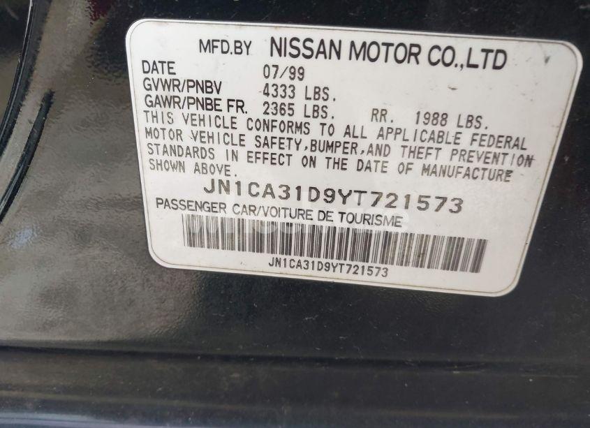 Photo 9 of 2000 Nissan Maxima GLE/GXE/SE (VIN JN1CA31D9YT721573)