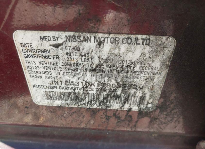 Photo 9 of 2001 Nissan Maxima GLE (VIN JN1CA31DX1T803592)