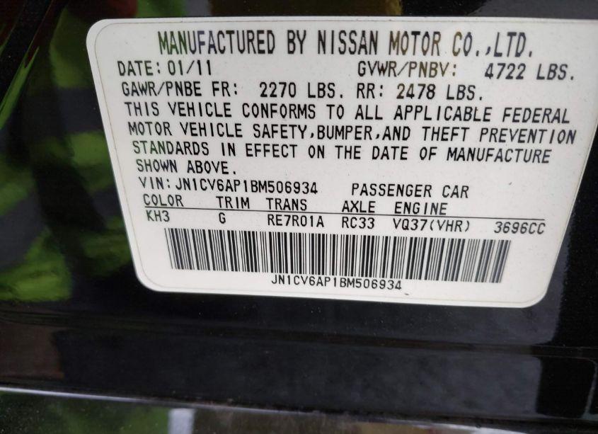 Photo 9 of 2011 Infiniti G37 JOURNEY (VIN JN1CV6AP1BM506934)