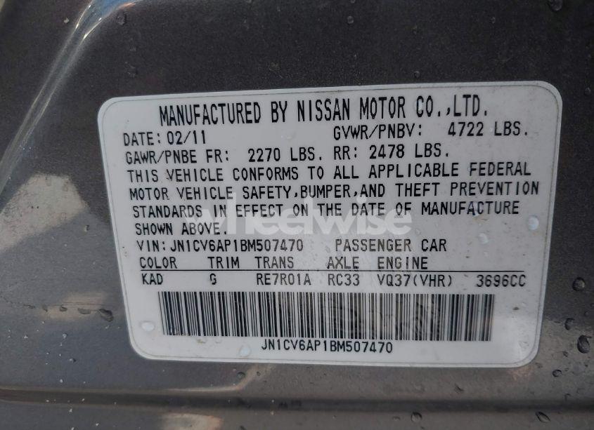 Photo 9 of 2011 Infiniti G37 JOURNEY (VIN JN1CV6AP1BM507470)