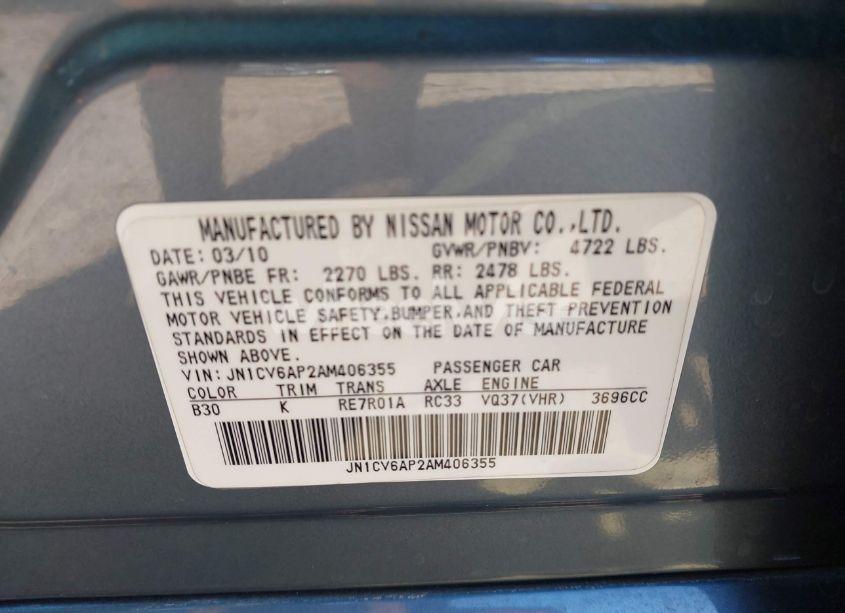 Photo 9 of 2010 Infiniti G37 JOURNEY (VIN JN1CV6AP2AM406355)