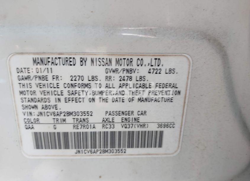 Photo 9 of 2011 Infiniti G37 JOURNEY (VIN JN1CV6AP2BM303552)