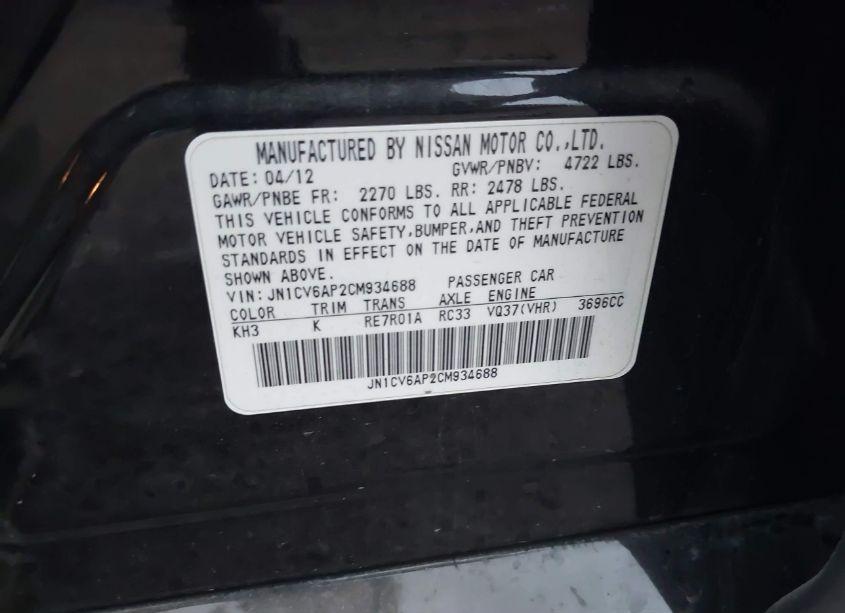 Photo 9 of 2012 Infiniti G37 JOURNEY (VIN JN1CV6AP2CM934688)