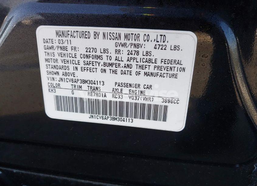 Photo 9 of 2011 Infiniti G37 JOURNEY (VIN JN1CV6AP3BM304113)