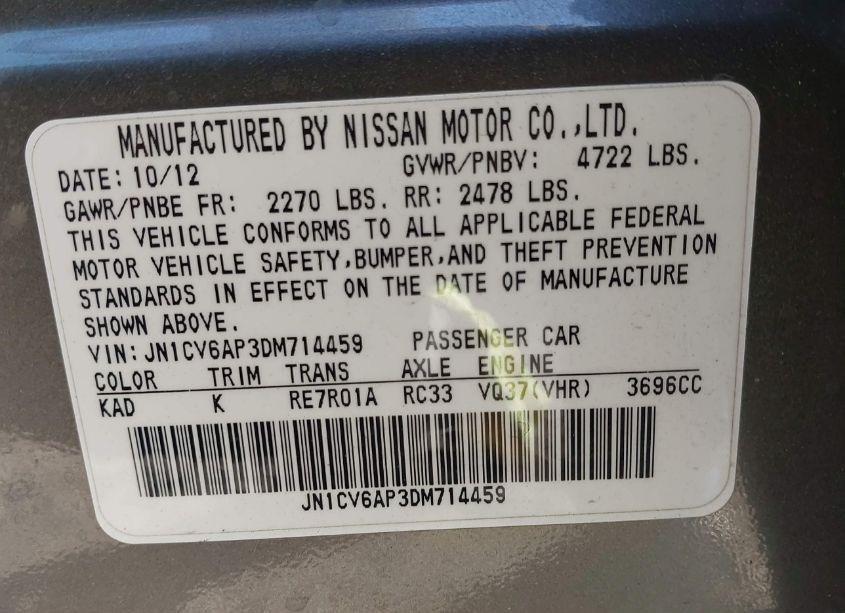 Photo 9 of 2013 Infiniti G37 JOURNEY (VIN JN1CV6AP3DM714459)