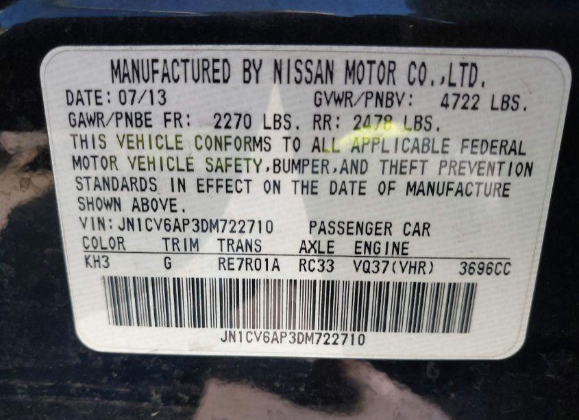 Photo 9 of 2013 Infiniti G37 JOURNEY (VIN JN1CV6AP3DM722710)