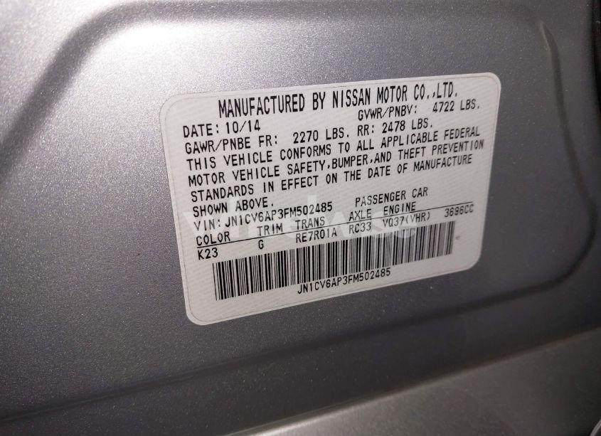 Photo 9 of 2015 Infiniti Q40 N/A (VIN JN1CV6AP3FM502485)