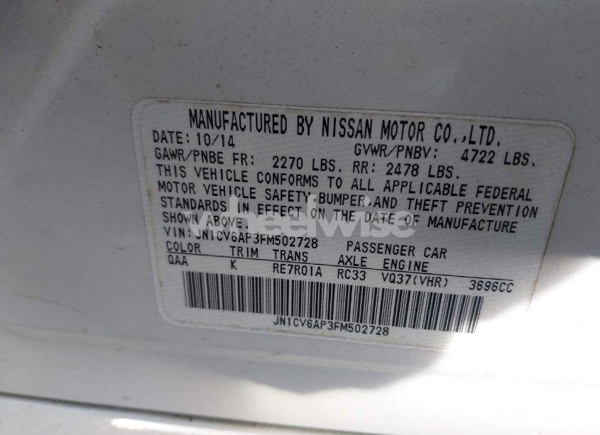 Photo 9 of 2015 Infiniti Q40 N/A (VIN JN1CV6AP3FM502728)