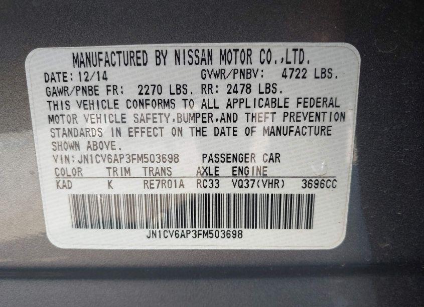 Photo 9 of 2015 Infiniti Q40 N/A (VIN JN1CV6AP3FM503698)