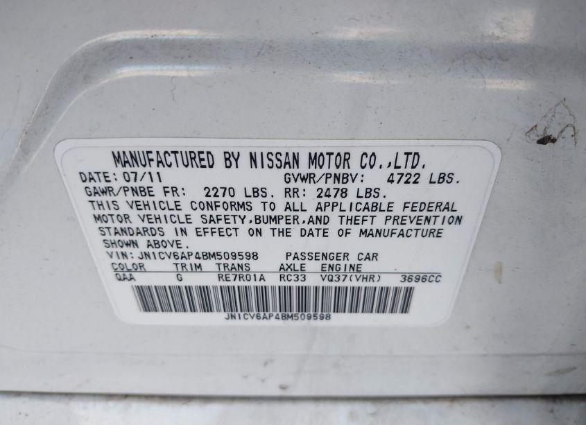 Photo 9 of 2011 Infiniti G37 JOURNEY (VIN JN1CV6AP4BM509598)