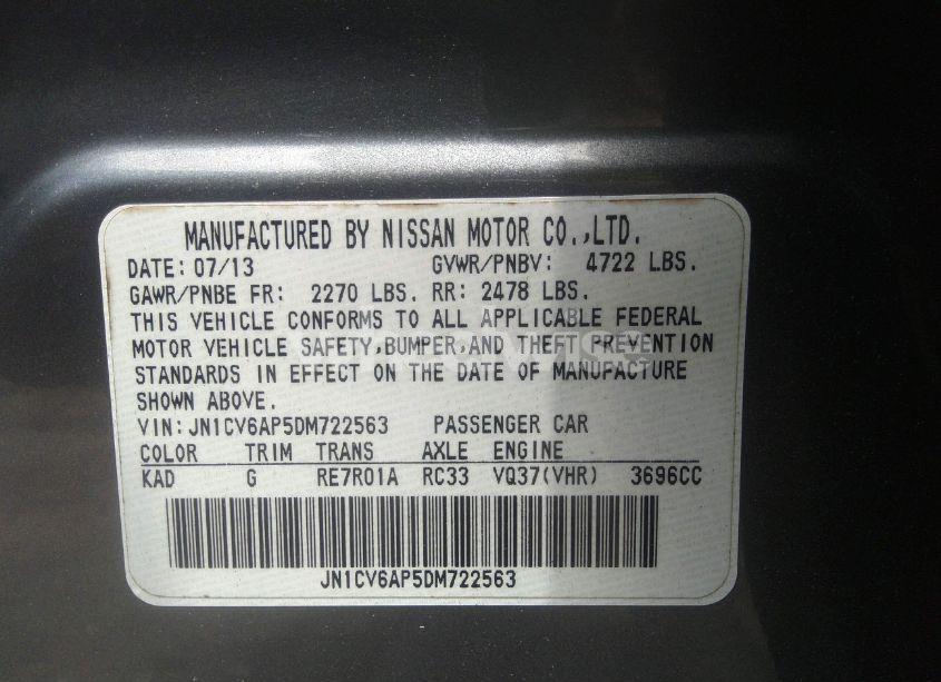 Photo 9 of 2013 Infiniti G37 JOURNEY (VIN JN1CV6AP5DM722563)