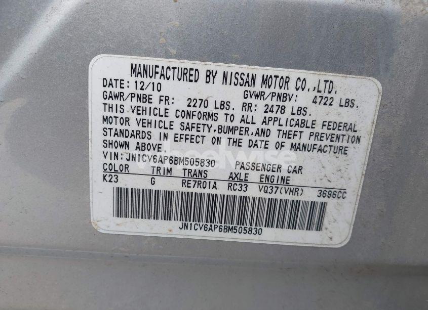 Photo 9 of 2011 Infiniti G37 JOURNEY (VIN JN1CV6AP6BM505830)