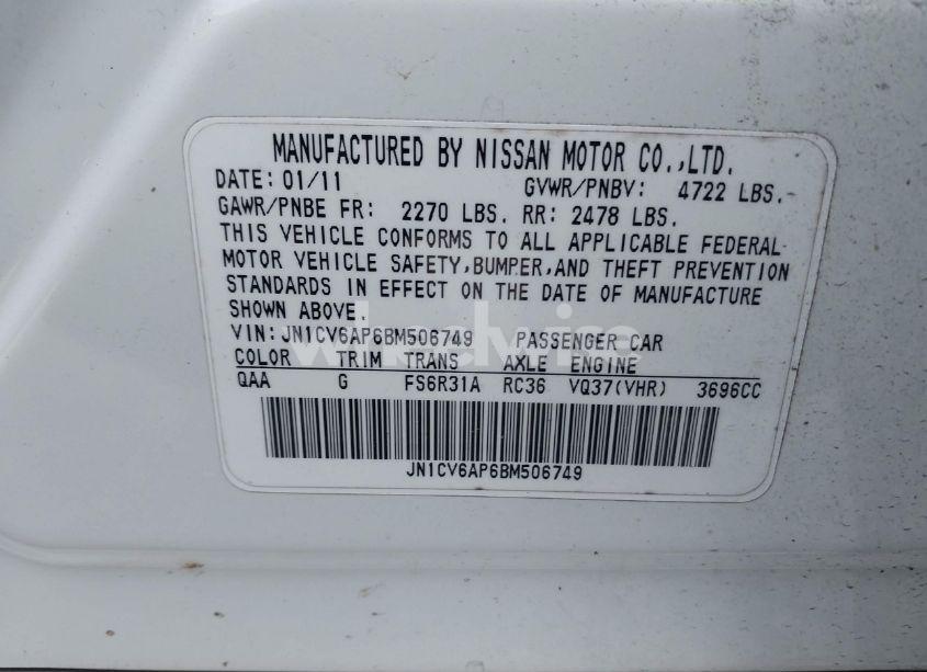 Photo 9 of 2011 Infiniti G37 SPORT (VIN JN1CV6AP6BM506749)