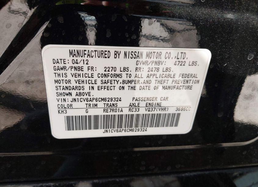 Photo 9 of 2012 Infiniti G37 JOURNEY (VIN JN1CV6AP6CM629324)