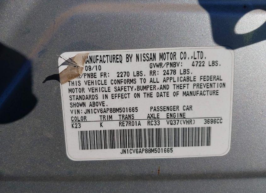 Photo 9 of 2011 Infiniti G37 JOURNEY (VIN JN1CV6AP8BM501665)