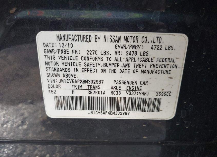 Photo 9 of 2011 Infiniti G37 JOURNEY (VIN JN1CV6APXBM302987)