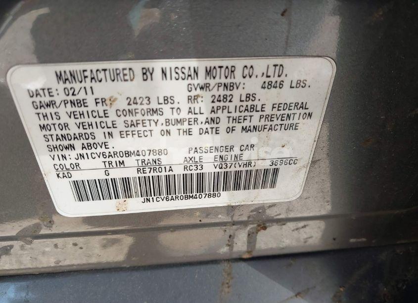 Photo 9 of 2011 Infiniti G37x SPORT APPEARANCE EDITION (VIN JN1CV6AR0BM407880)