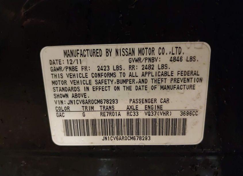 Photo 9 of 2012 Infiniti G37x (VIN JN1CV6AR0CM678293)