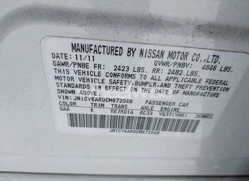 Photo 9 of 2012 Infiniti G37 X (VIN JN1CV6AR0CM972048)