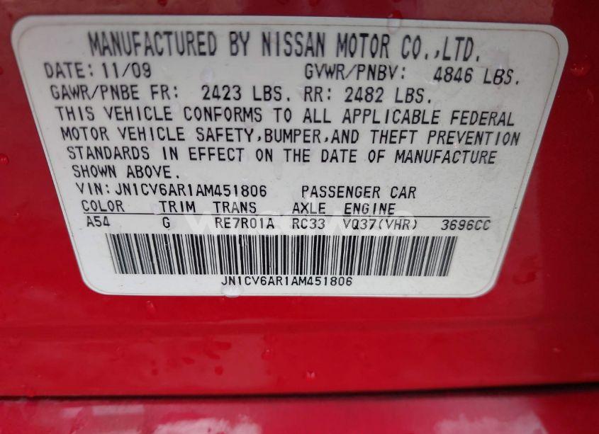 Photo 9 of 2010 Infiniti G37x (VIN JN1CV6AR1AM451806)