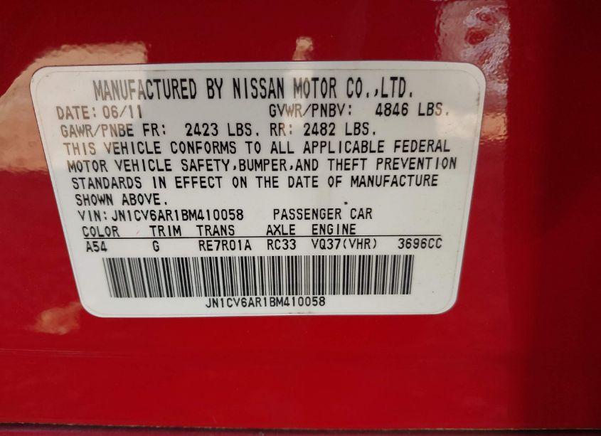 Photo 9 of 2011 Infiniti G37x (VIN JN1CV6AR1BM410058)