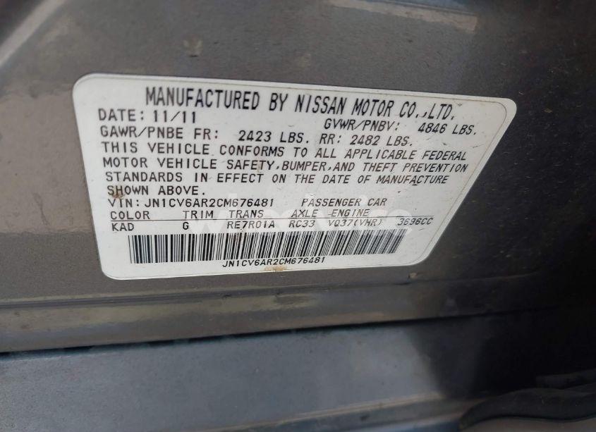 Photo 9 of 2012 Infiniti G37x (VIN JN1CV6AR2CM676481)