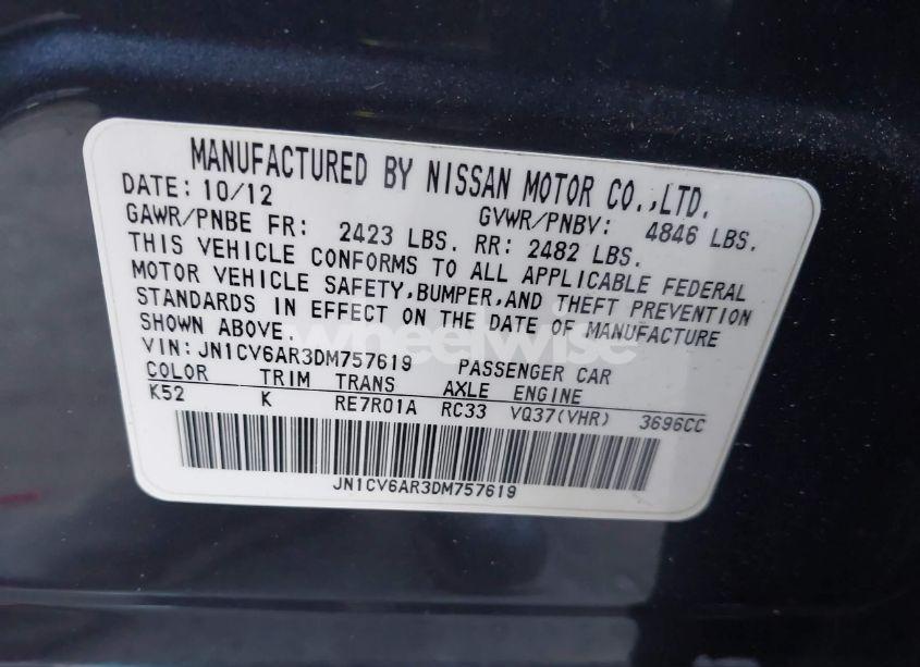 Photo 9 of 2013 Infiniti G37x (VIN JN1CV6AR3DM757619)