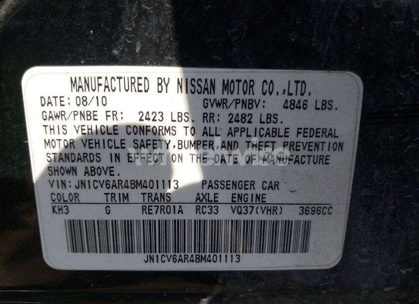 Photo 9 of 2011 Infiniti G37x (VIN JN1CV6AR4BM401113)