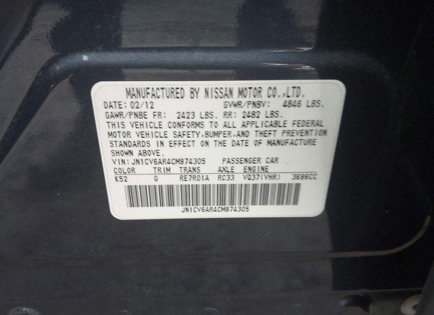 Photo 9 of 2012 Infiniti G37x (VIN JN1CV6AR4CM974305)