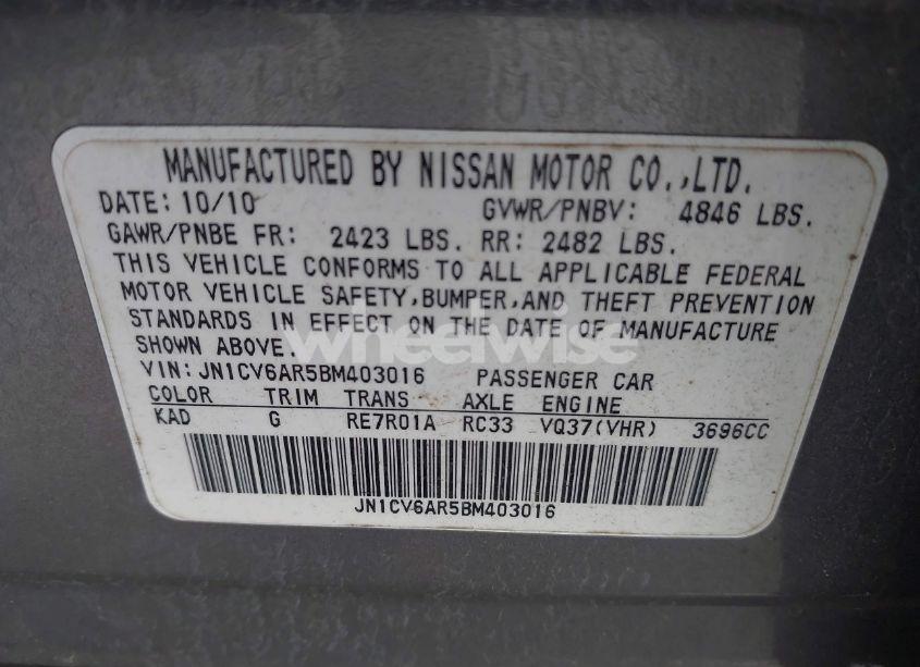 Photo 9 of 2011 Infiniti G37x (VIN JN1CV6AR5BM403016)