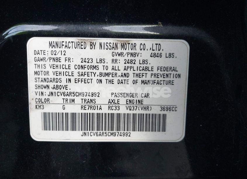 Photo 9 of 2012 Infiniti G37 X (VIN JN1CV6AR5CM974992)