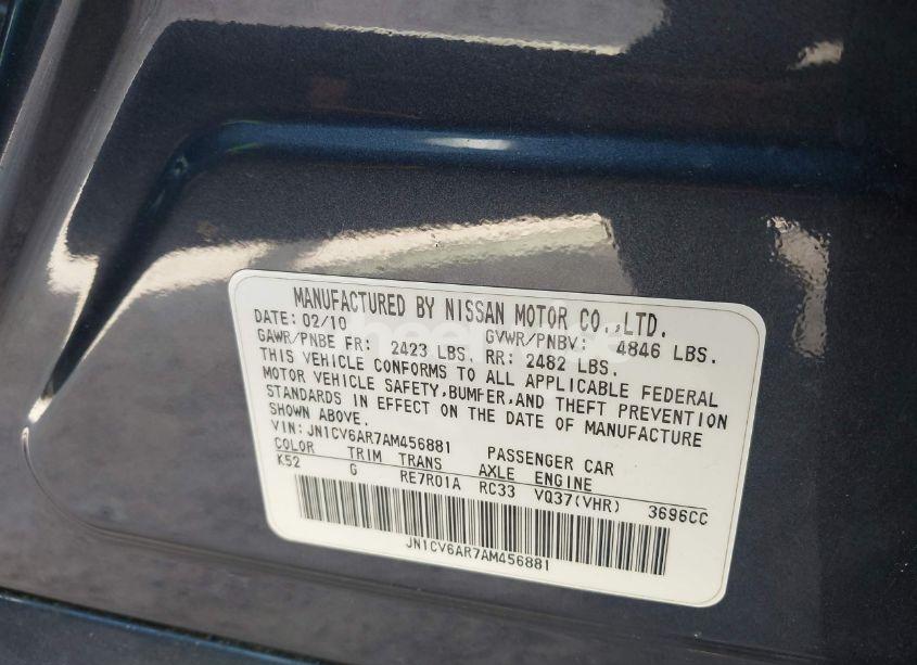 Photo 9 of 2010 Infiniti G37x (VIN JN1CV6AR7AM456881)