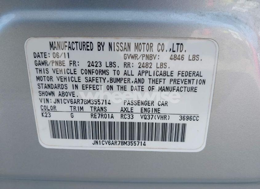 Photo 9 of 2011 Infiniti G37x (VIN JN1CV6AR7BM355714)