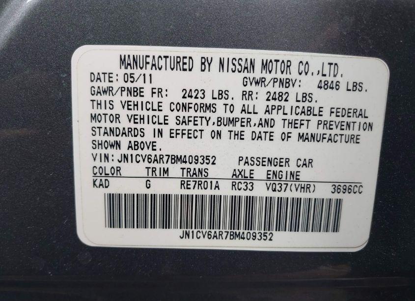 Photo 9 of 2011 Infiniti G37x (VIN JN1CV6AR7BM409352)