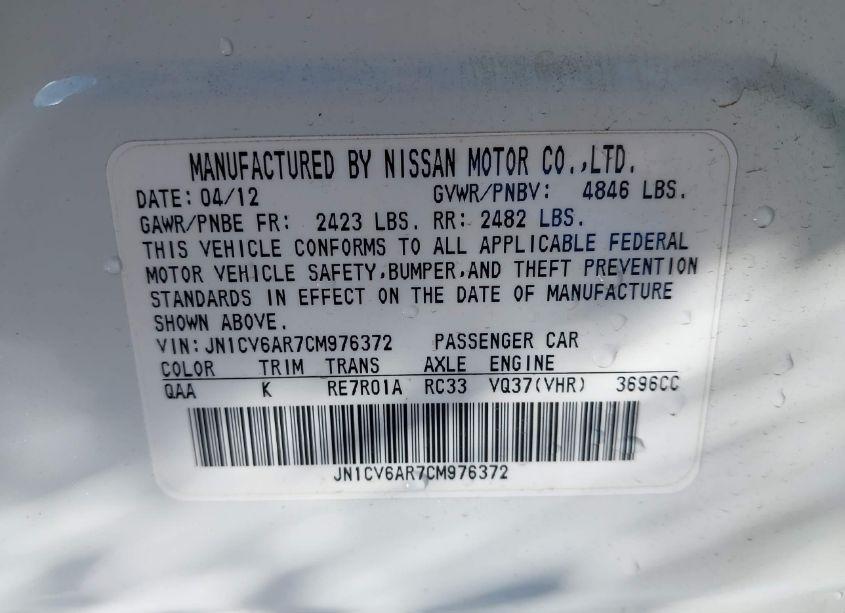 Photo 9 of 2012 Infiniti G37x (VIN JN1CV6AR7CM976372)