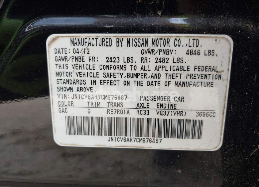 Photo 9 of 2012 Infiniti G37x (VIN JN1CV6AR7CM976467)