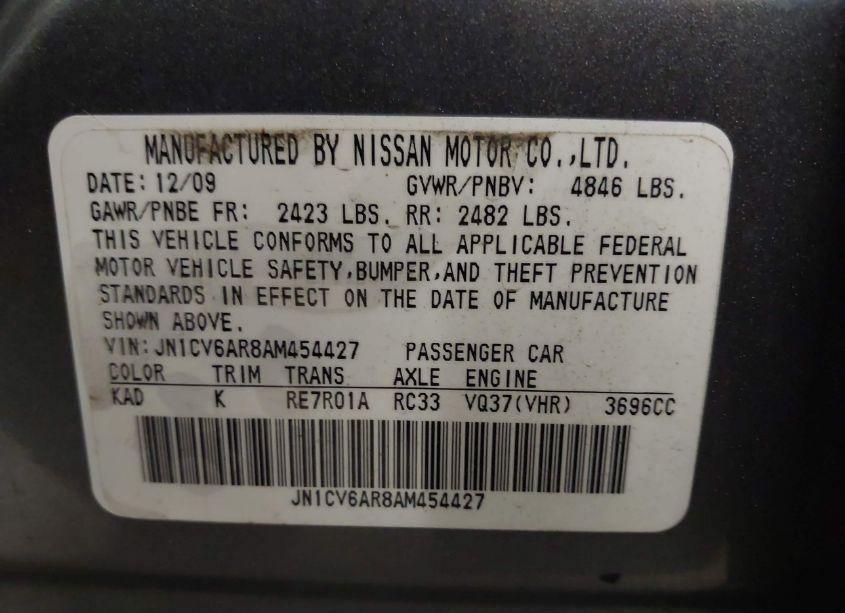 Photo 9 of 2010 Infiniti G37x (VIN JN1CV6AR8AM454427)