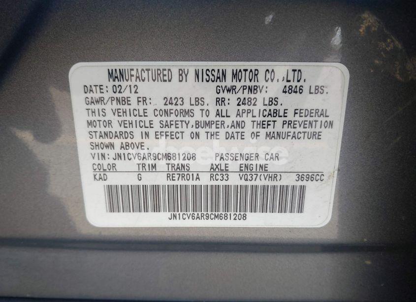 Photo 9 of 2012 Infiniti G37x (VIN JN1CV6AR9CM681208)