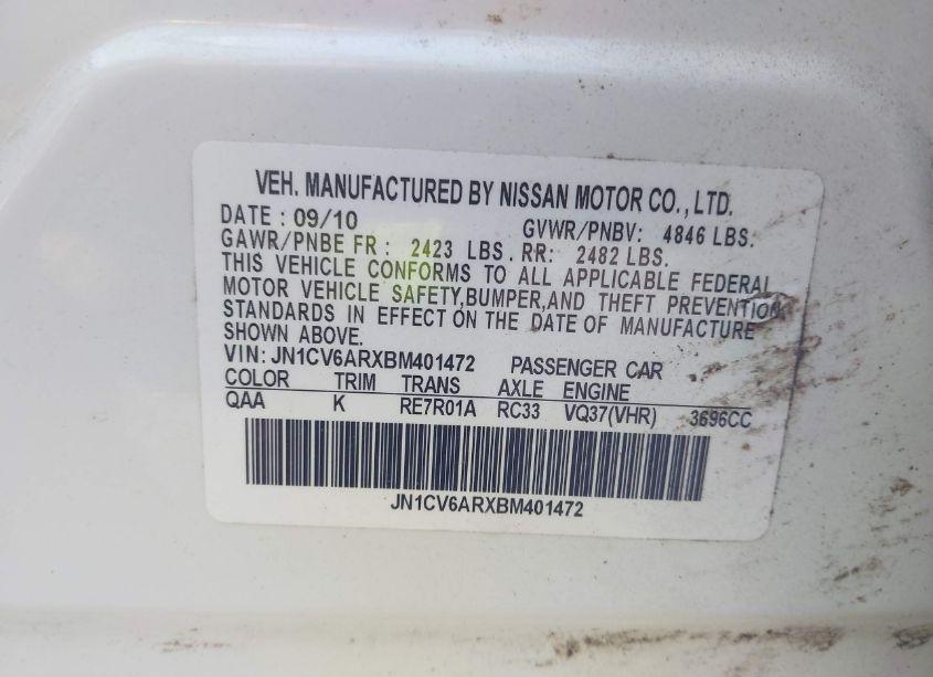 Photo 9 of 2011 Infiniti G37x (VIN JN1CV6ARXBM401472)