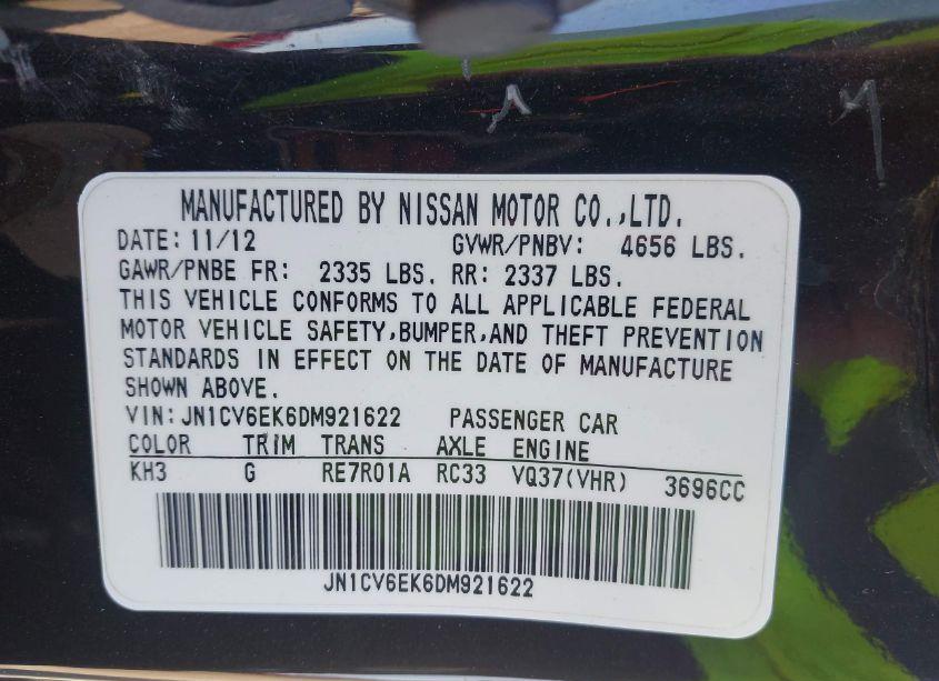 Photo 9 of 2013 Infiniti G37 JOURNEY (VIN JN1CV6EK6DM921622)