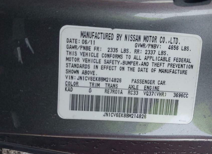 Photo 9 of 2011 Infiniti G37 JOURNEY (VIN JN1CV6EK8BM214826)