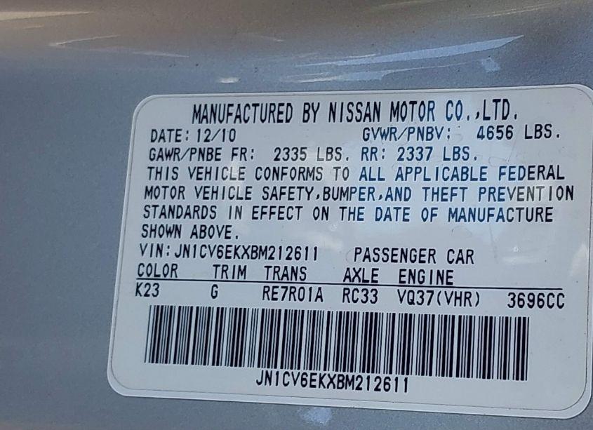 Photo 9 of 2011 Infiniti G37 JOURNEY (VIN JN1CV6EKXBM212611)