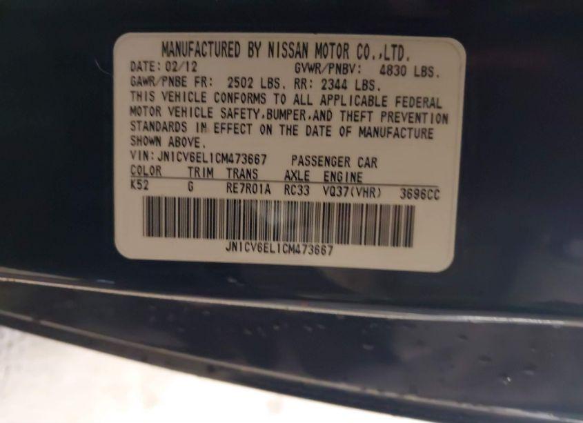 Photo 9 of 2012 Infiniti G37 X (VIN JN1CV6EL1CM473667)