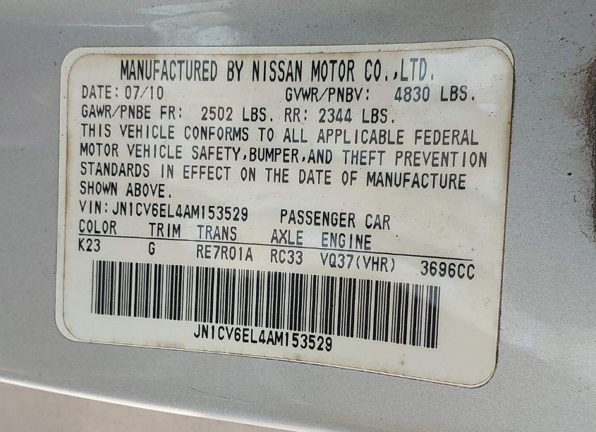 Photo 9 of 2010 Infiniti G37x (VIN JN1CV6EL4AM153529)